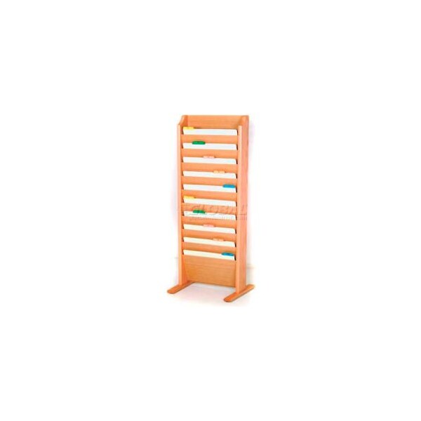 Wooden Mallet Wooden Mallet Free-Standing 10 Pocket Legal Size File Holder, Light Oak CH17-FSLO - main